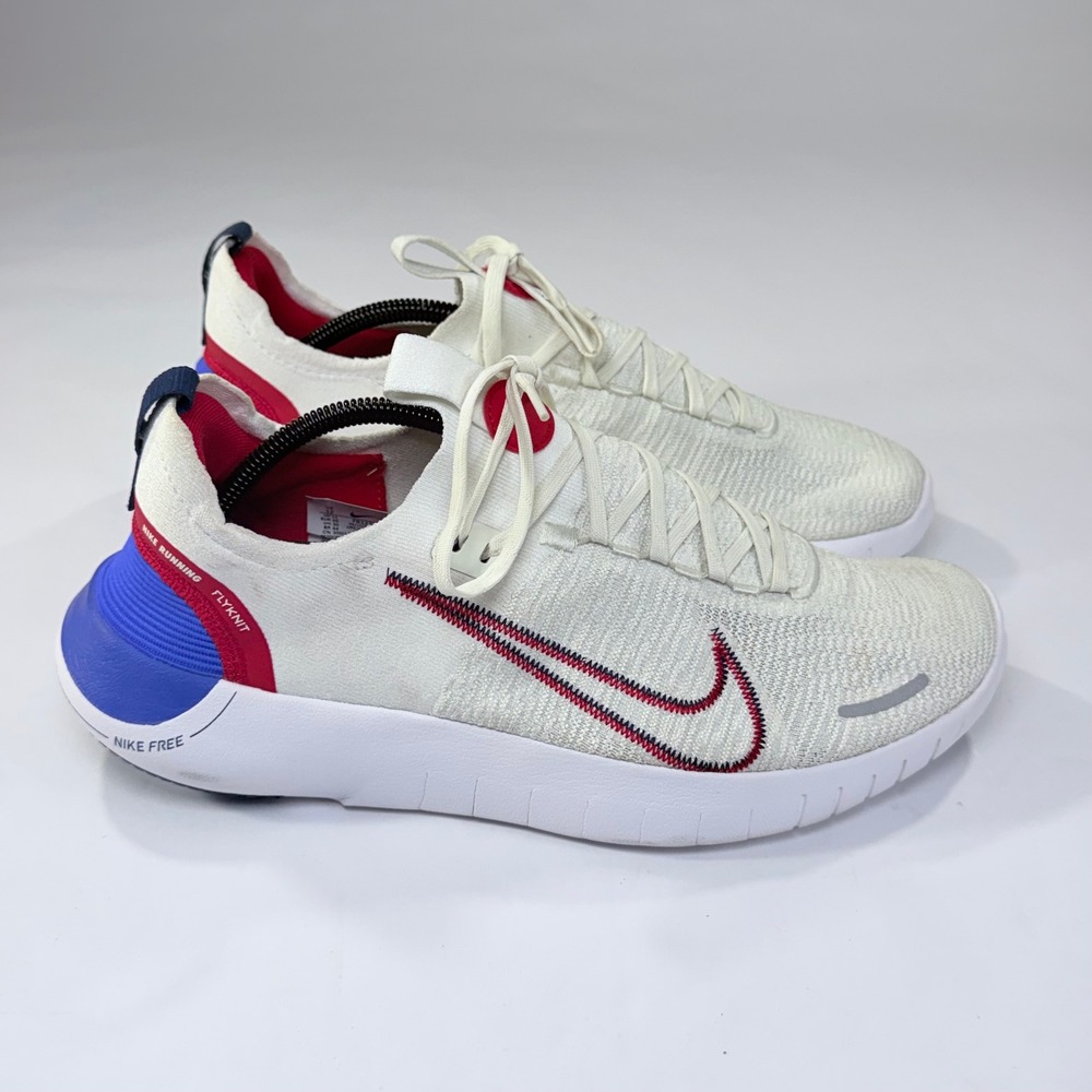 Nike Free RN Flyknit Next Nature Running Shoes Mens 12 White University Red Blue